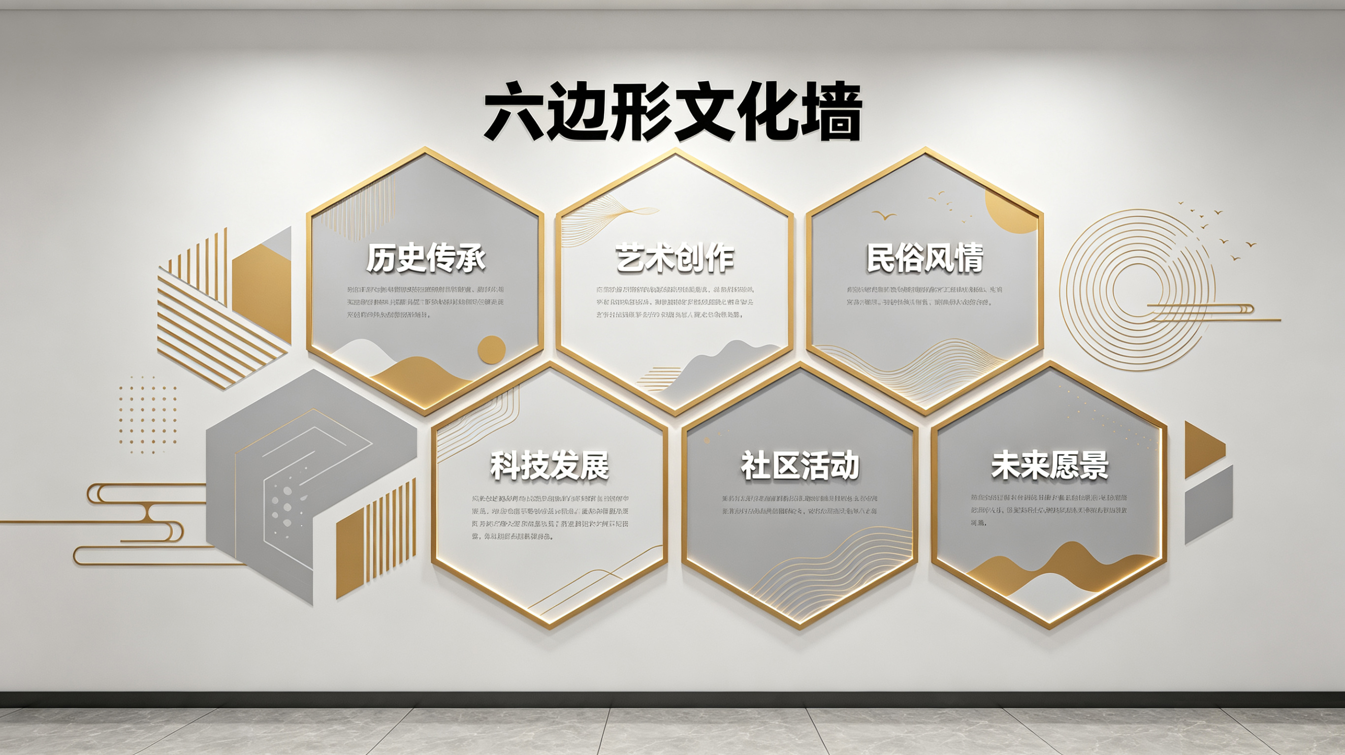  新安企业文化墙 | 六边形信息美学